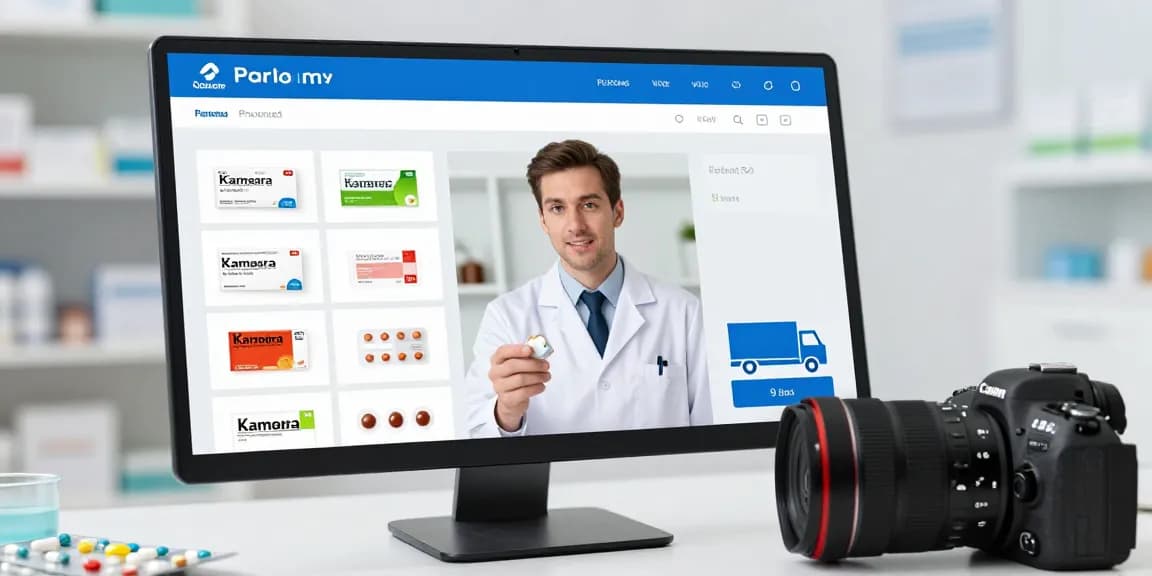 buy kamagra españa online at Remedios24, featuring a modern pharmacy interface.