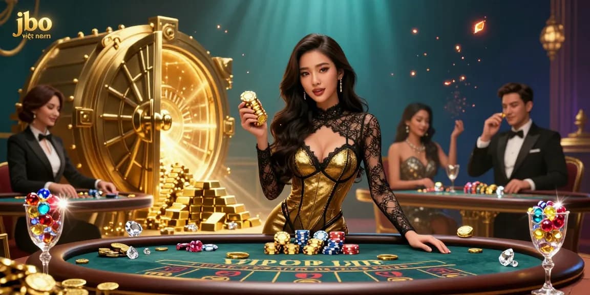 Experience high-stakes gaming at jbo việt nam with an enticing baccarat scene filled with luxury.