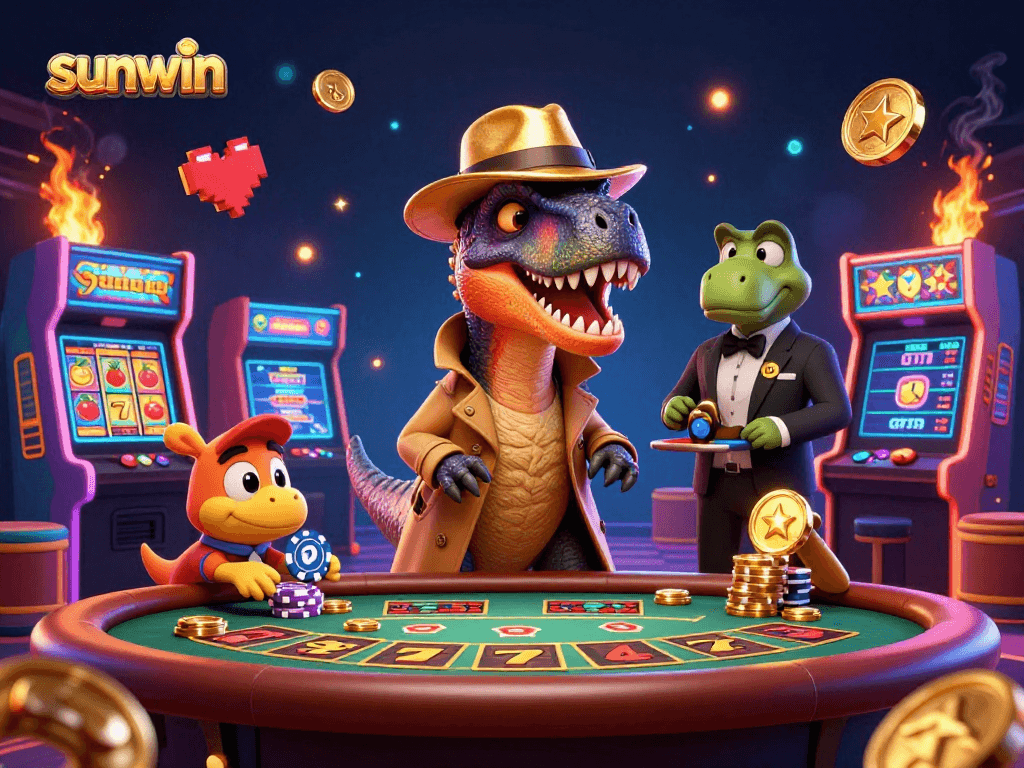 Experience winning strategies at sunwin with vibrant casino-themed 3D illustration.