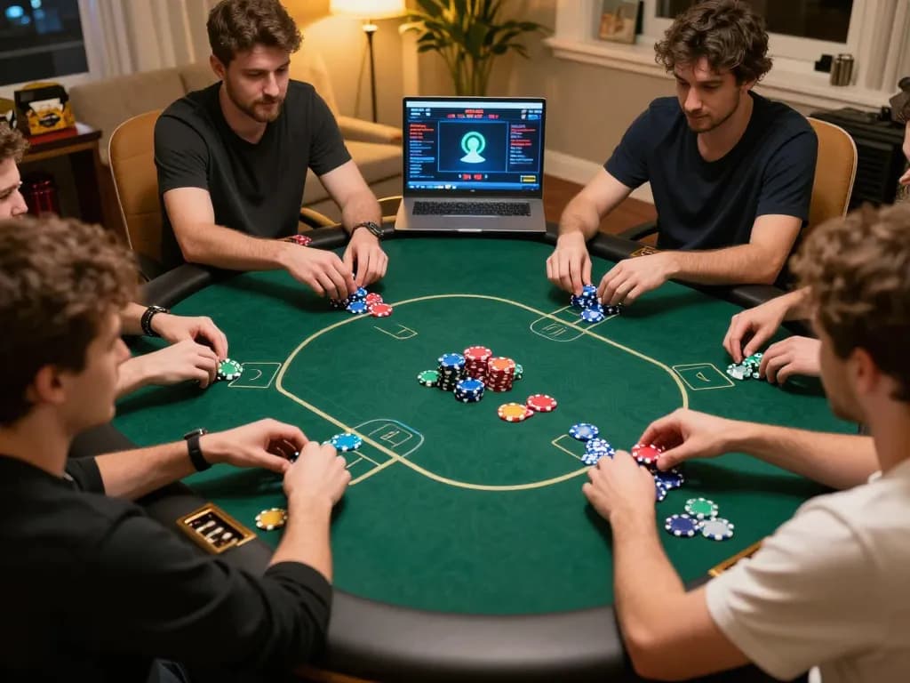 Engaged players strategizing in an online poker game on 78WINCOM, highlighting exciting gameplay moments.