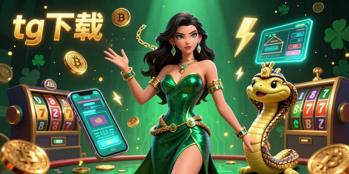 在生动的3D赌场场景中体验tg下载，场景中有激动人心的老虎机转轮、加密货币和动态元素。