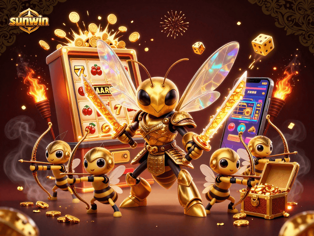 Engage with sunwin's exciting slot experience featuring a golden hornet samurai and jackpot elements.