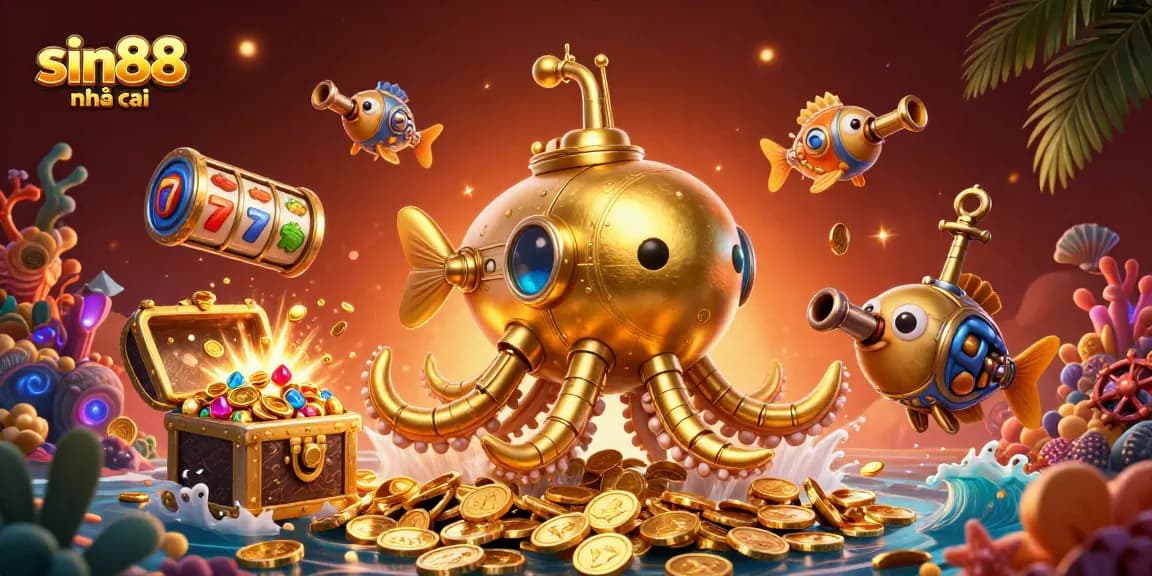 Experience the excitement of sin88 nhà cái with vibrant casino elements and golden treasures.