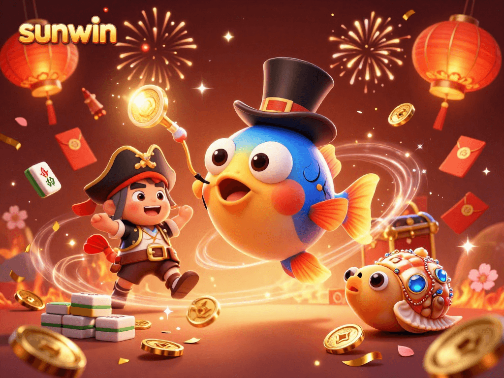 Experience sunwin with our vibrant 3D illustration depicting deep-sea gambling fun!