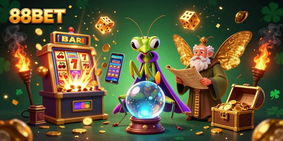 Experience thrilling wins at 88BET with a vibrant casino scene featuring dynamic slot action.