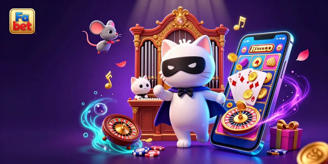 Experience the captivating Fa bet casino world with a vibrant scene showcasing a magical blend of characters and gaming elements.