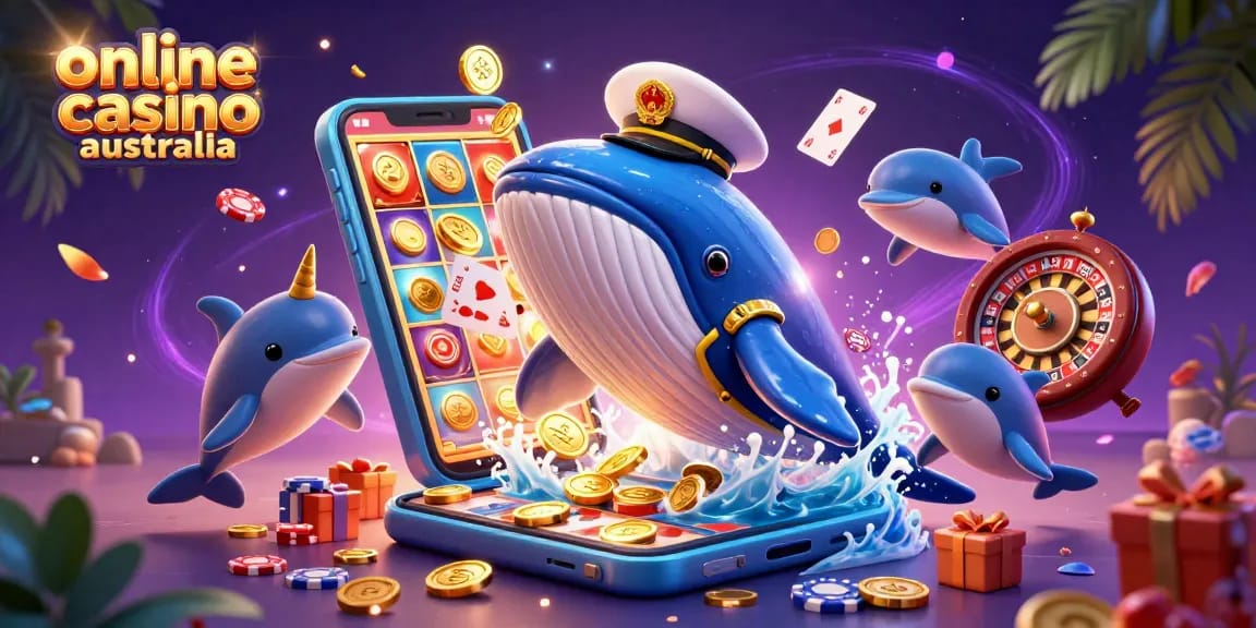 Engage with exciting online casino australia games featuring a whale captain and playful dolphins.