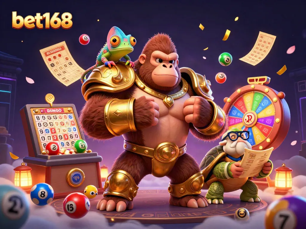 Experience dynamic excitement with bet168 where golden tickets and colorful lottery balls create thrilling chances.