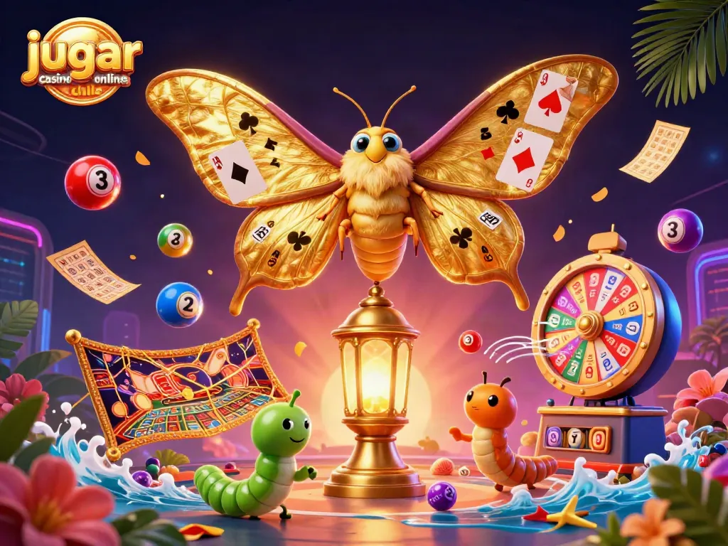 Jugar casino online Chile en un vibrante escenario lleno de elementos de juego y realización artística.