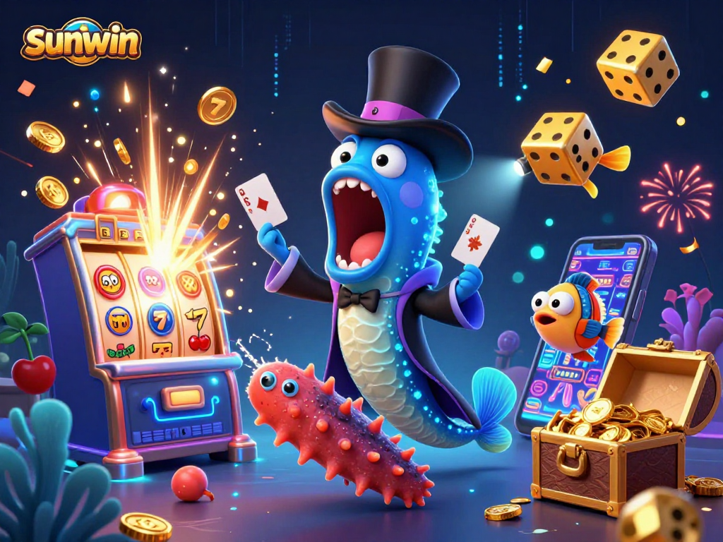 Experience thrilling action with sunwin as a bioluminescent eel performs dazzling card tricks.