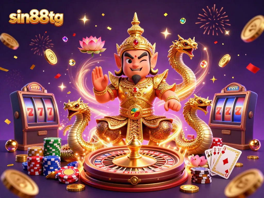 Experience thrilling gameplay at sin88tg with a vibrant illustration of casino magic and lucky wins.