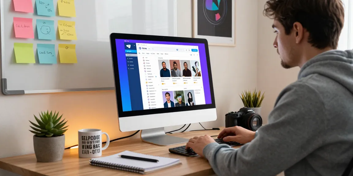 Explore Telegram Web interface in a vibrant workspace with tech elements and natural lighting.
