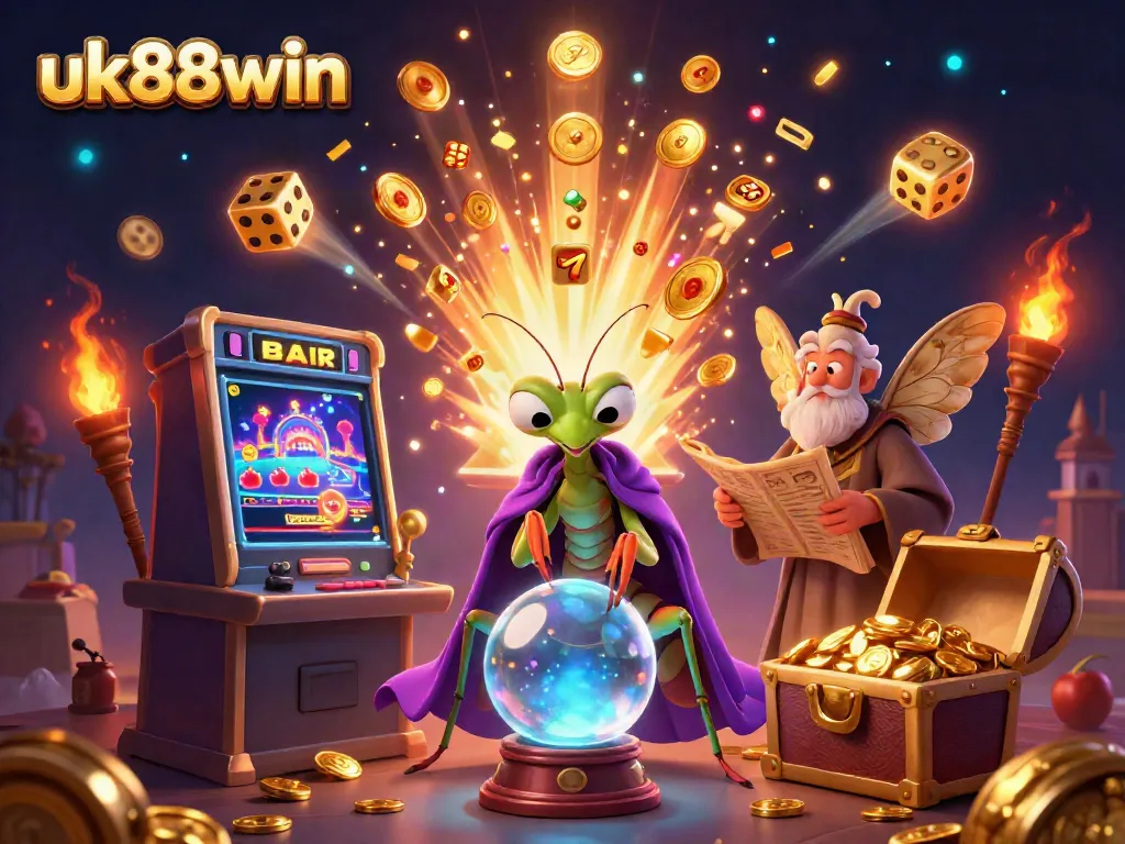 Engage in thrilling fortune-telling with uk88win's magical casino experience, featuring lively characters and vibrant gaming elements.