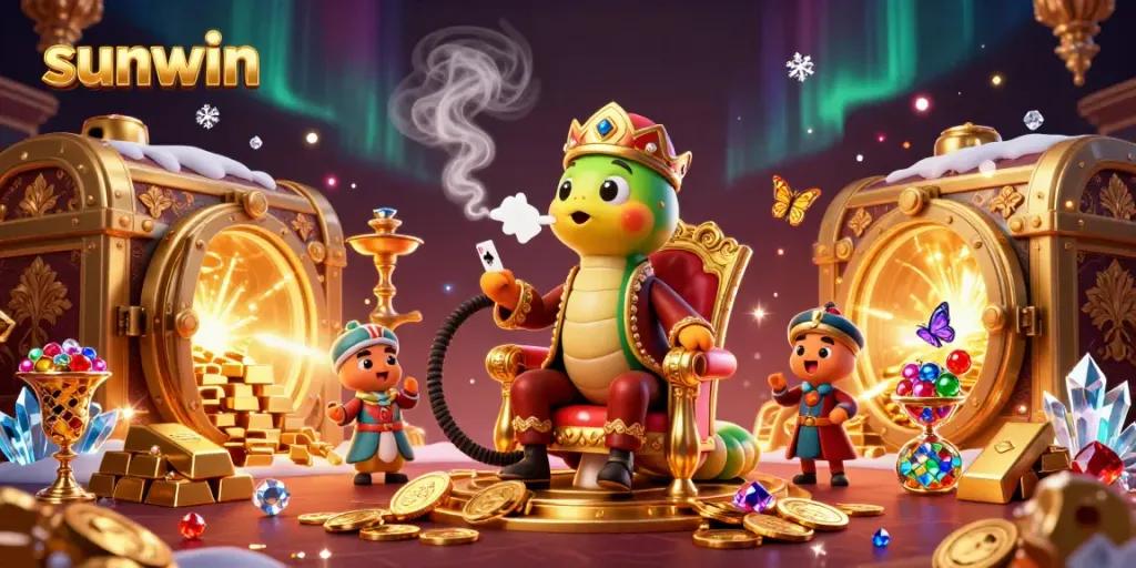Experience the excitement of sunwin with a vibrant, playful casino scene featuring a unique caterpillar character.