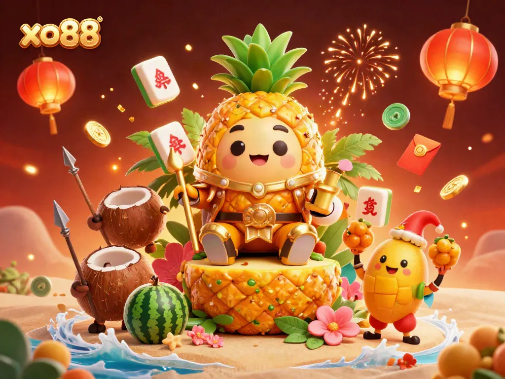 Experience the vibrant gaming world of xo88 with energetic characters and festive casino elements.